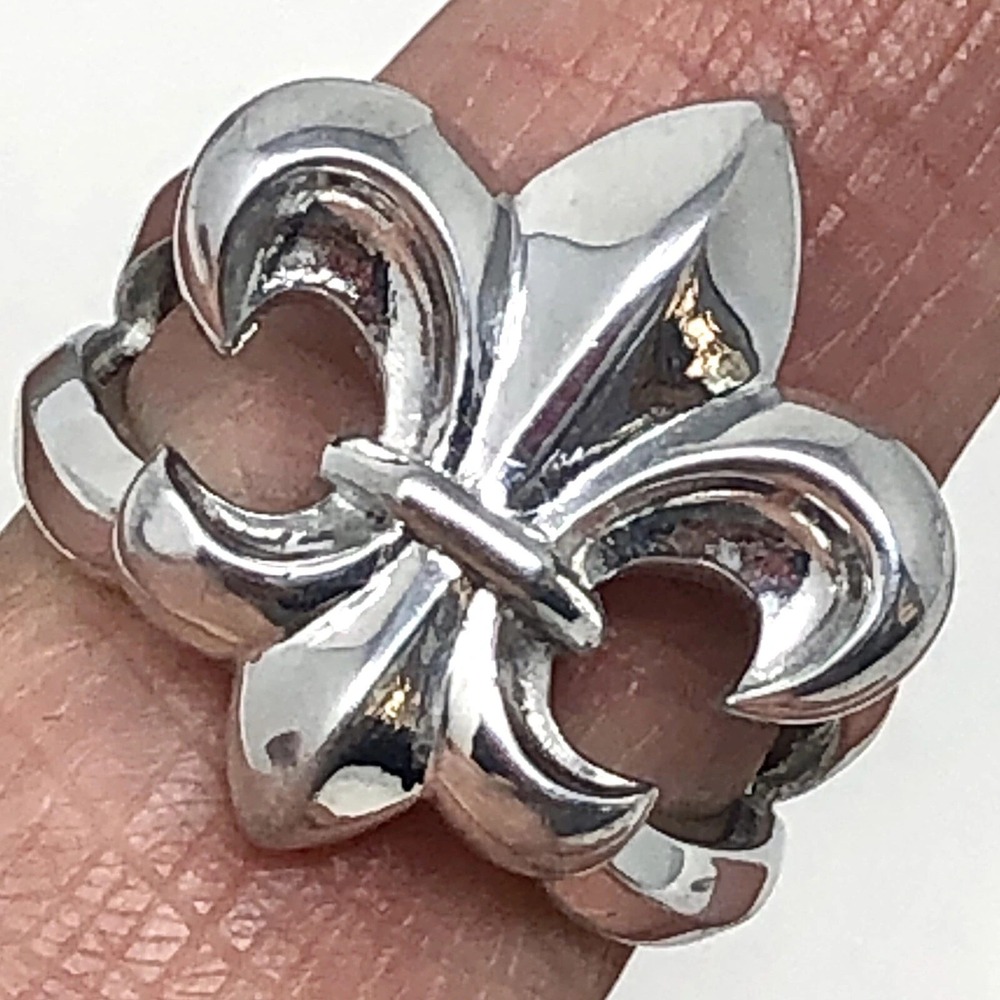 Fleur de Lis‎ Polished Ring Sz 7 Band Aluminum Arthur Court Discontinued Jewelry